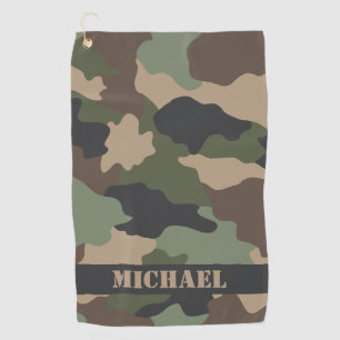 Serviette De Golf Camouflage de Woodland Camo Monogramme militaire k