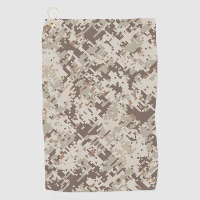 Serviette De Golf Camouflage numérique style désert beige Décor sur  (Devant)
