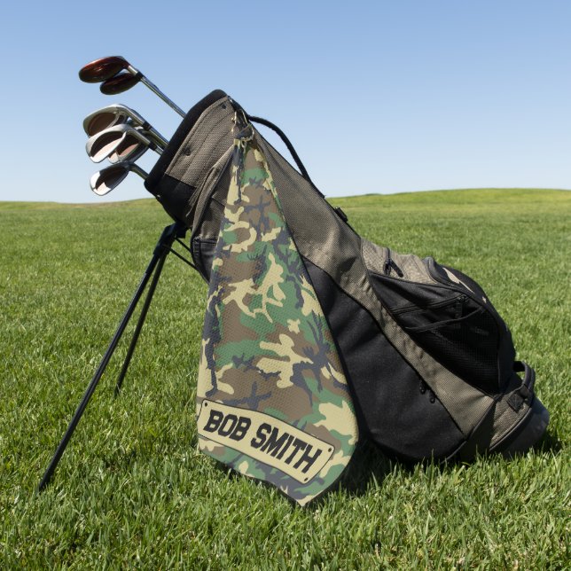 Serviette De Golf Camouflage personnalisé Motif des bois (Vert)