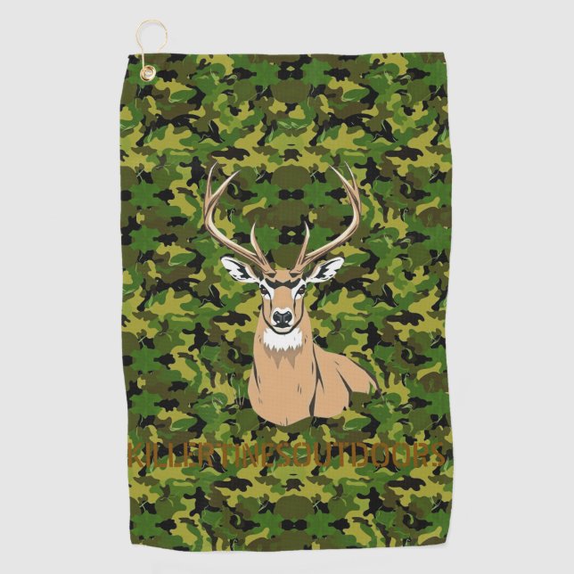 Serviette de golf camouflage personnalisée pour ce (Devant)