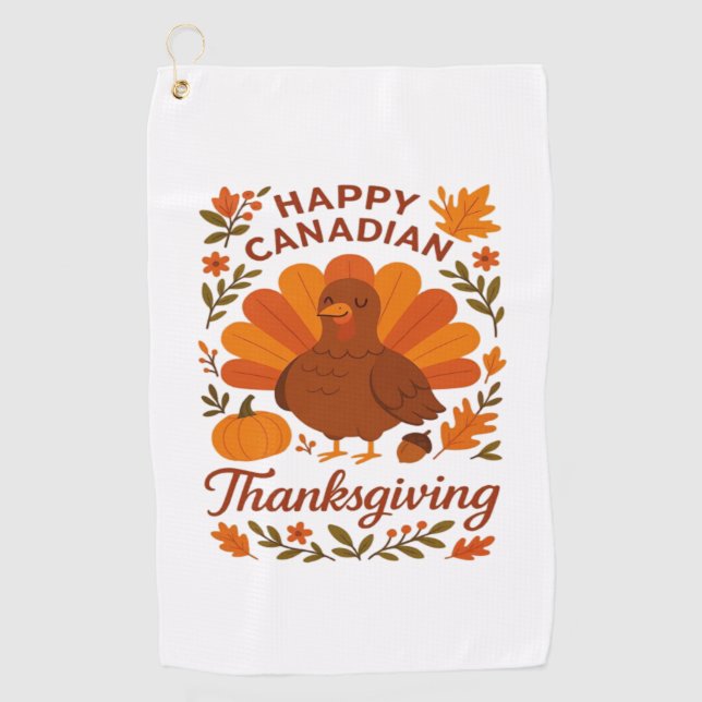 Serviette De Golf Canadian Thanksgiving Automne Celebration Classiqu (Devant)