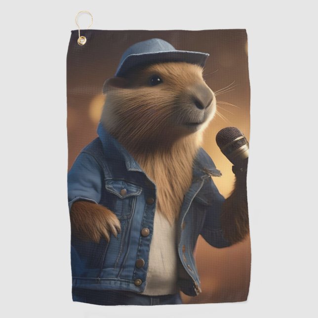 Serviette De Golf "Capybara Cowboy : Serenading the Wild West" (Devant)
