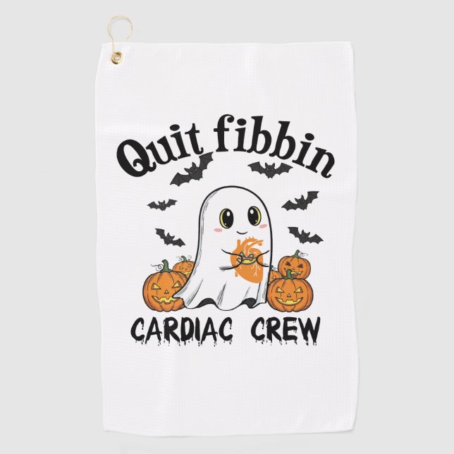 Serviette De Golf Cardiac Crew Funny Boo-Ghost Citrouille (Devant)