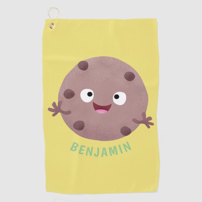 Serviette De Golf Caricature de biscuit à puce en chocolat (Devant)