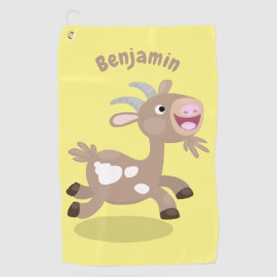 Serviette De Golf Caricature de chèvre billy joyeux