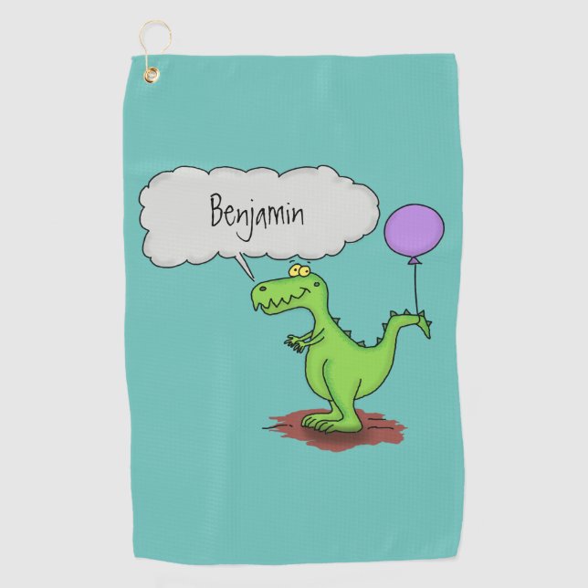 Serviette De Golf Caricature de dragon dragon drôle et vert respiran (Devant)