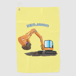 Serviette De Golf Caricature de la pelle orange