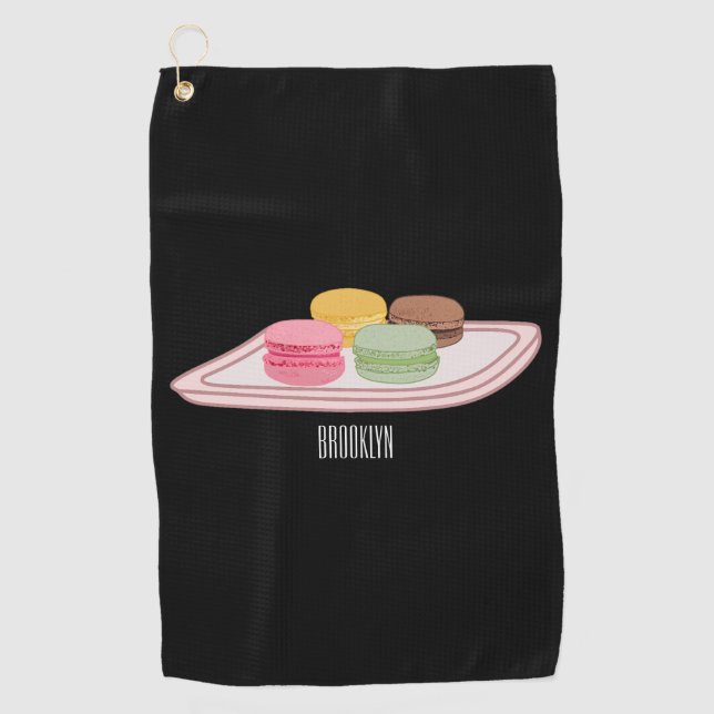 Serviette De Golf Caricature de Macaron (Devant)