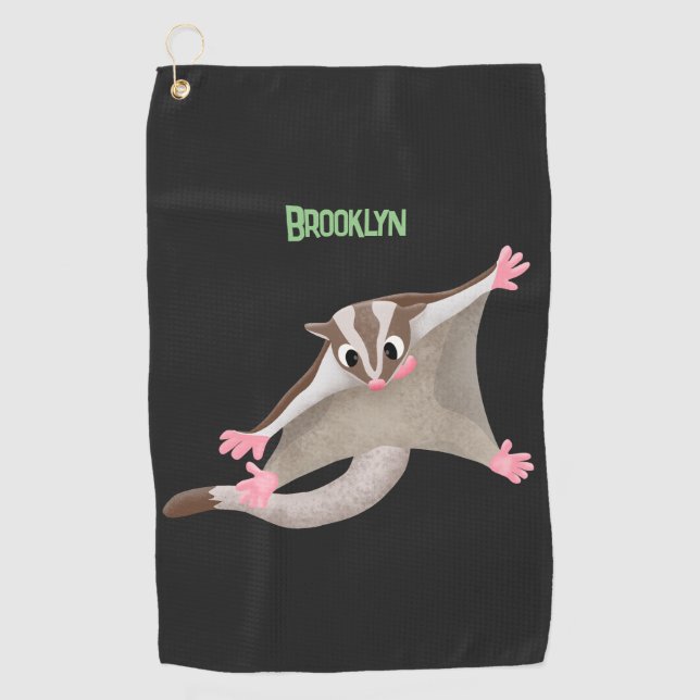 Serviette De Golf Caricature de planeur de sucre joyeux (Devant)