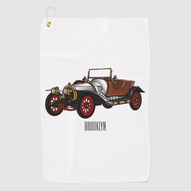 Serviette De Golf Caricature de voiture classique 1920 (Devant)
