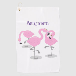 Serviette De Golf Caricature en trio flamand rose mou