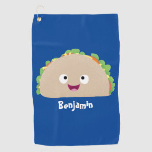Serviette De Golf Caricature joli sourire taco dessin animé