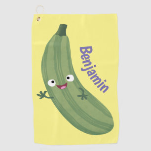 Serviette De Golf Caricature joyeux de courgettes mignonnes