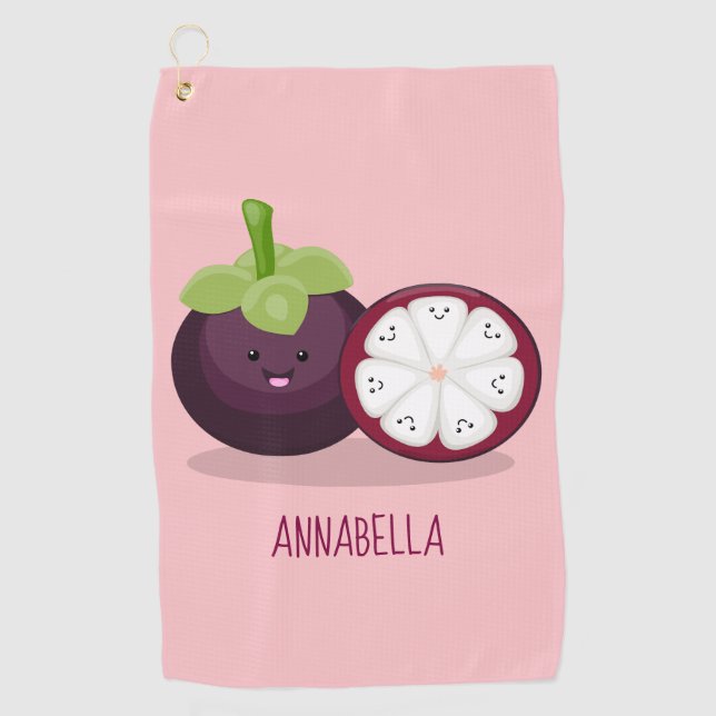 Serviette De Golf Caricature mignonne mauve mangouste (Devant)