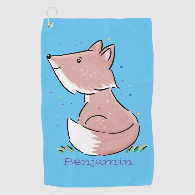 Serviette De Golf Caricature pour bébé renard (Devant)