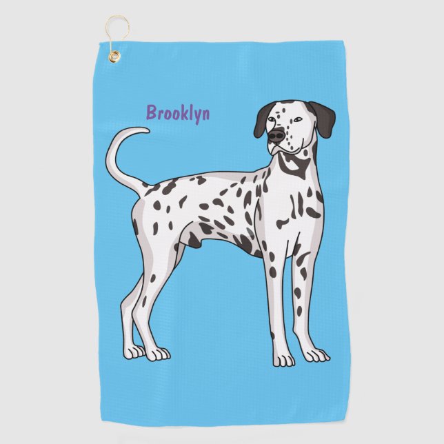 Serviette De Golf Caricature pour chien dalmate (Devant)