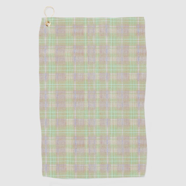 Serviette De Golf Carreaux Vieillis Sage Neutre (Devant)