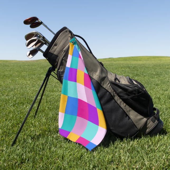 Serviette De Golf Carrés de printemps de Pâques (Vert)