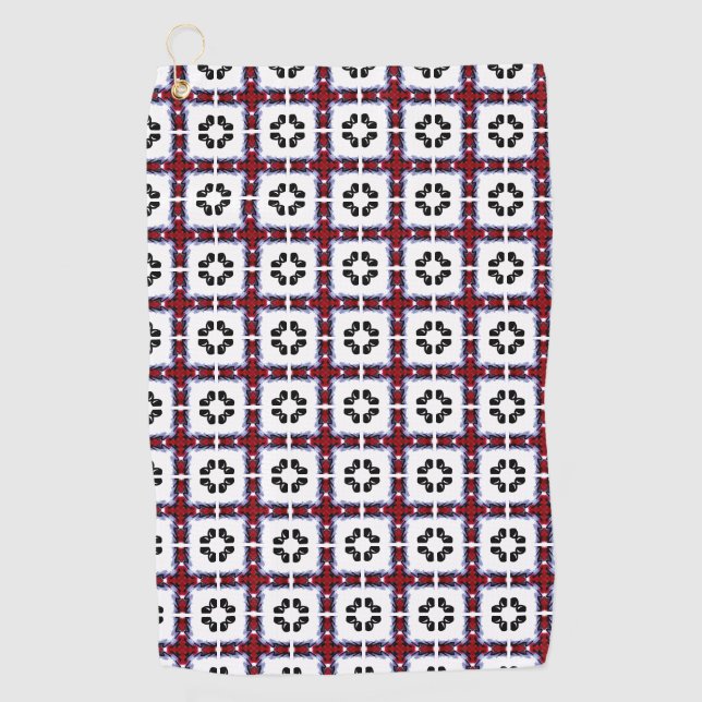 Serviette De Golf Carrés Floconneux Floral (Devant)