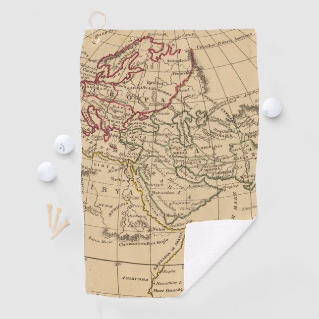 Serviette De Golf Carte classique du monde (En situation)