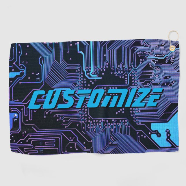 Serviette De Golf Carte de circuit électronique bleu PCB personnalis (Horizontal)