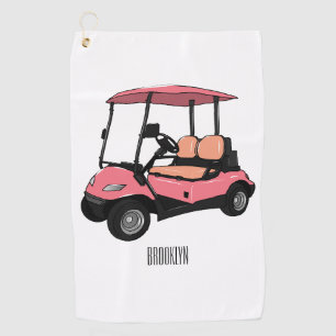 Serviette De Golf Carte de golf / dessin animé en voiturette de golf