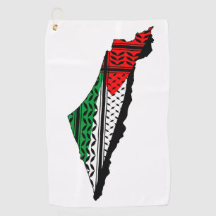 Serviette De Golf Carte de Palestine avec drapeau et Motif Keffiyeg