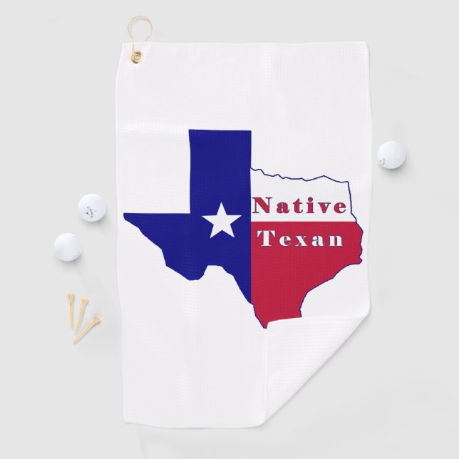 Serviette De Golf Carte du drapeau texan natif (En situation)