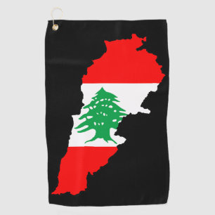 Serviette De Golf Carte du Liban avec aimant en pierre de drapeau
