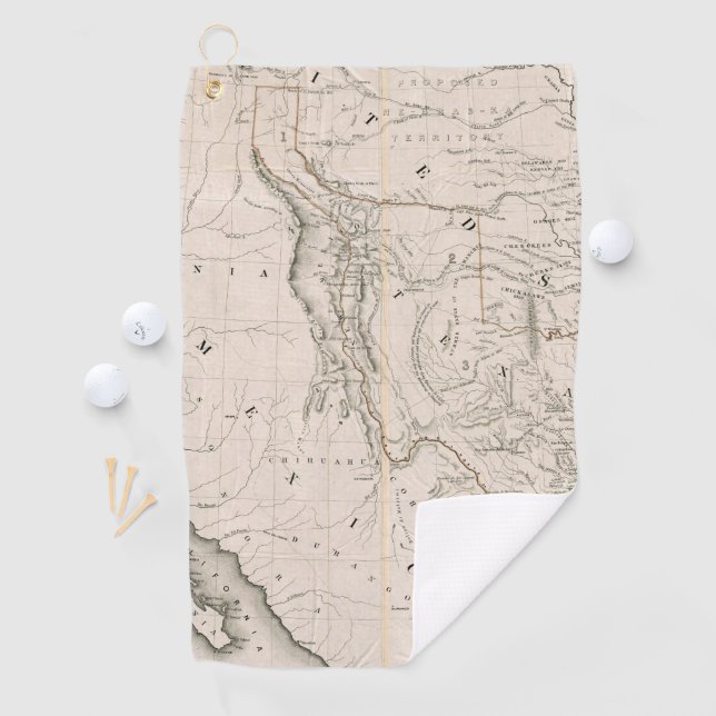 Serviette De Golf Carte du Texas et les pays limitrophes (En situation)