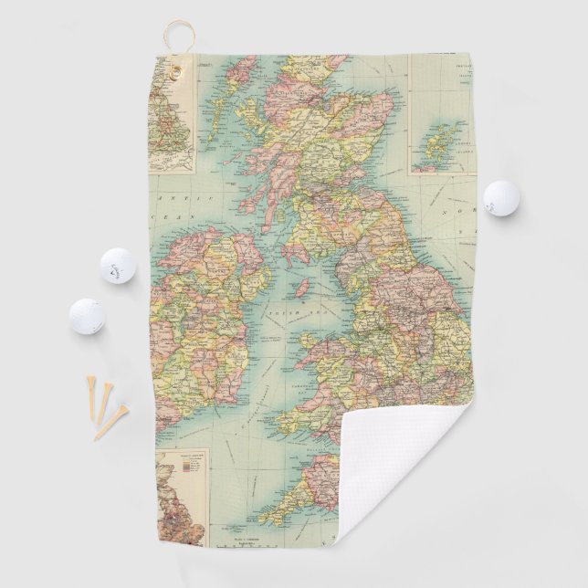 Serviette De Golf Carte politique d'îles britanniques (En situation)