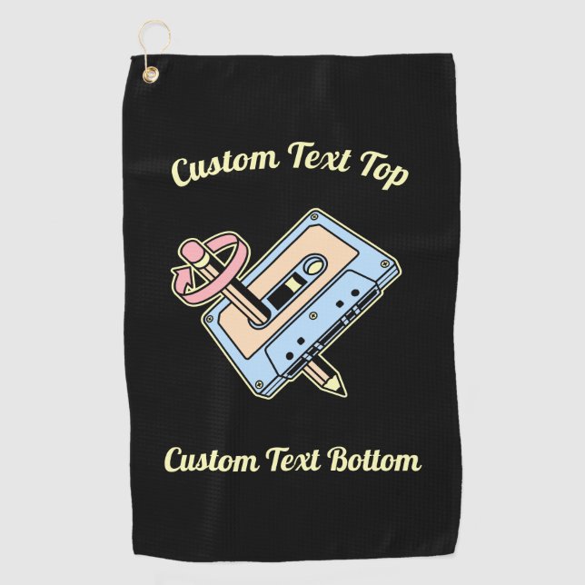 Serviette De Golf Cassette audio avec crayon (Devant)