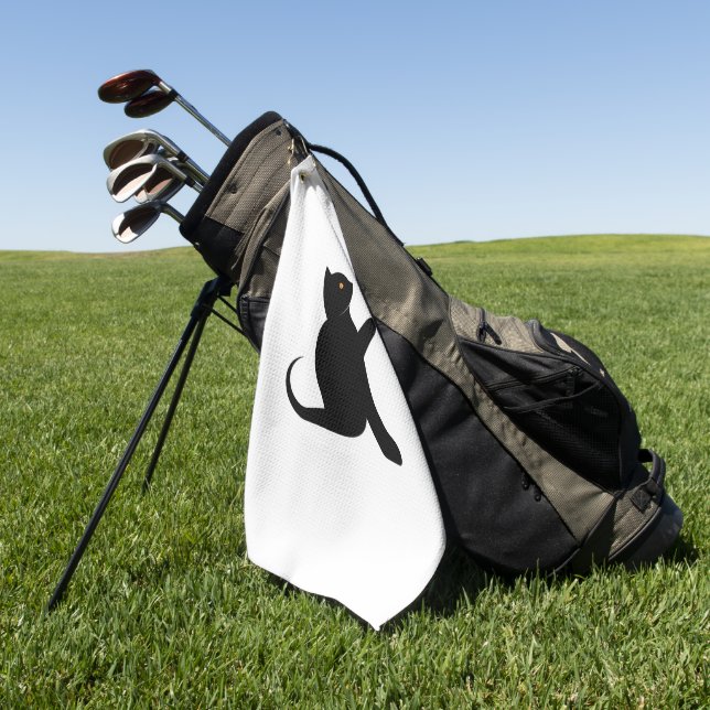 Serviette De Golf Cat dit bonjour (Vert)