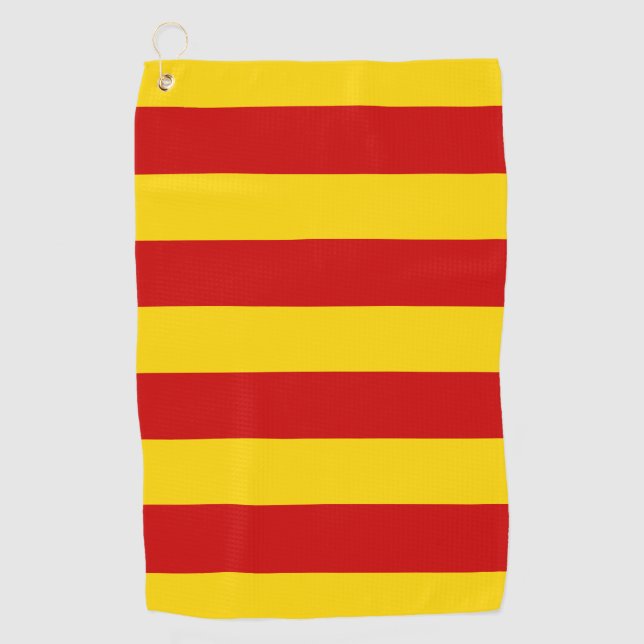 Serviette De Golf Catalogne Drapeau & Catalan - La Senyera mode (Devant)