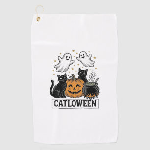 Serviette De Golf Catloween Chat Fantôme Vintage Design de Chemise H
