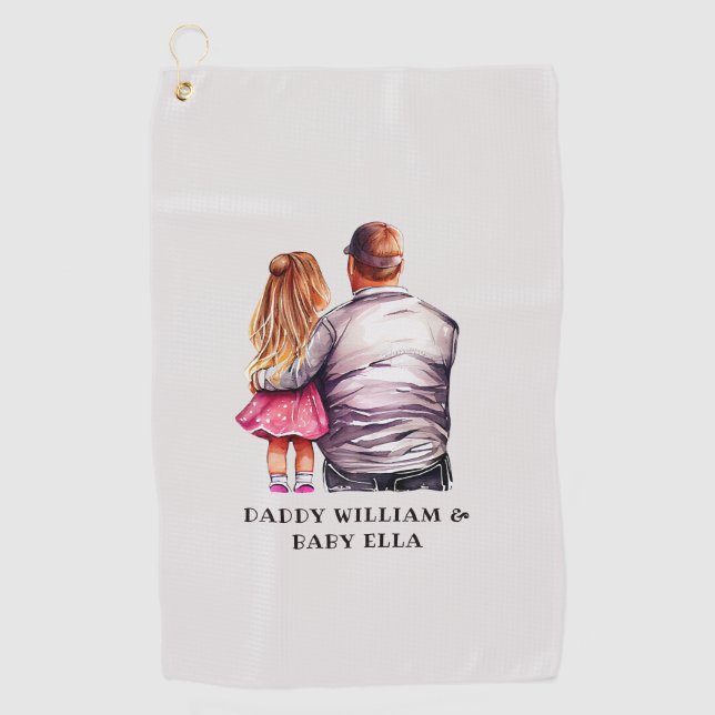 Serviette De Golf Caution père et fille (10) (Devant)