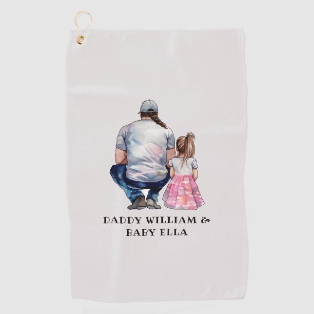 Serviette De Golf Caution père et fille (8) (Devant)