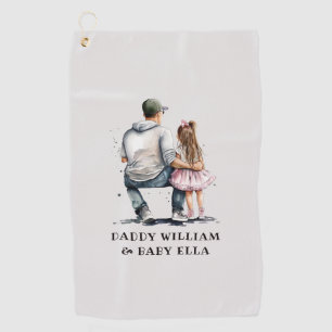 Serviette De Golf Caution père et fille noire (12)