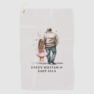 Serviette De Golf Caution père et fille noire (13)