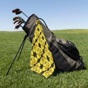 Serviette De Golf Centre de la jonquille jaune Abstrait Floral