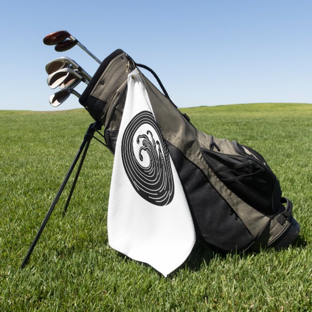 Serviette De Golf Cercle d'onde en forme de tourbillon (Vert)