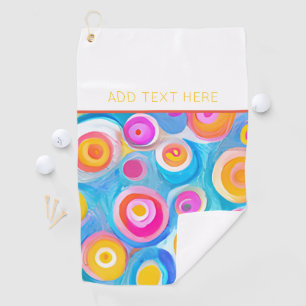 Serviette De Golf Cercles d'art coloré PROPRE TEXTE Sports Amusants