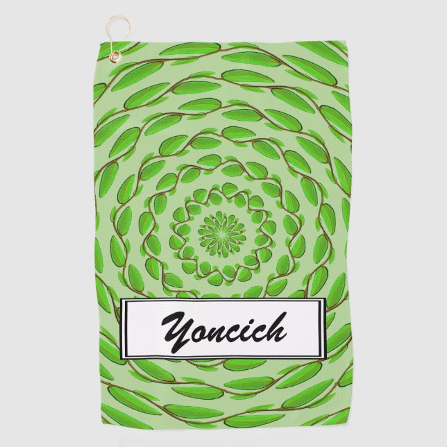 Serviette De Golf Cercles de feuilles concentrées par Kenneth Yoncic (Devant)