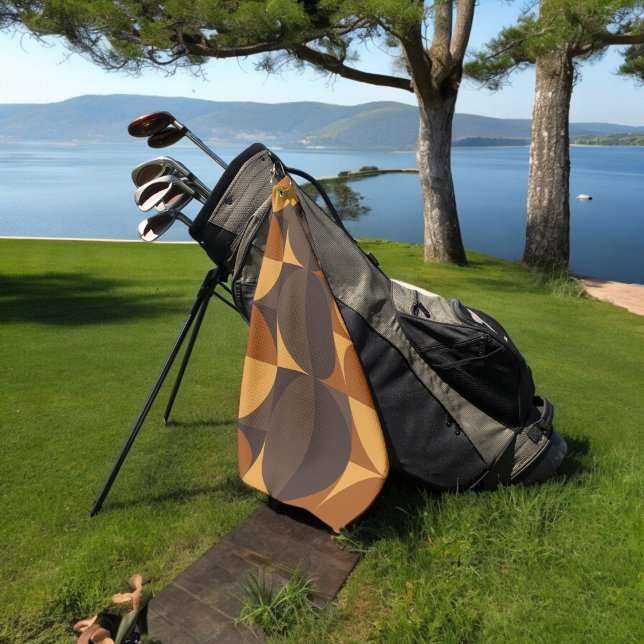 Serviette De Golf cercles rétro brun (Golf Towel)