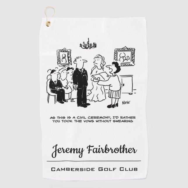 Serviette De Golf Cérémonie des Mariages civils dans un bureau d'enr (Devant)