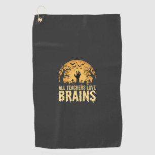 Serviette De Golf Cerveaux de profs d'Halloween