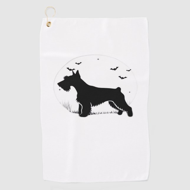 Serviette De Golf Cesky Terrier Chien - Classes Silhouette de la lun (Devant)