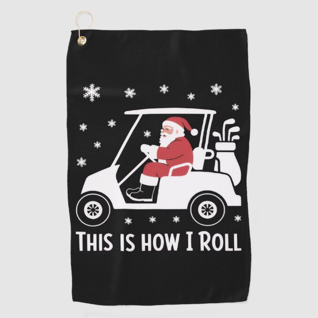 Serviette De Golf C'est comme ça que je roule drôle de Père Noël con (Devant)