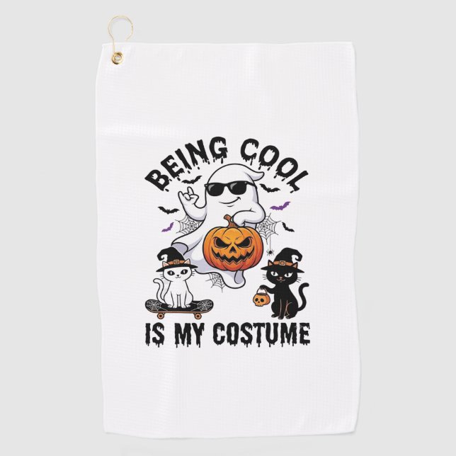 Serviette De Golf C'est Cool C'est Costume Halloween Fantôme Citroui (Devant)