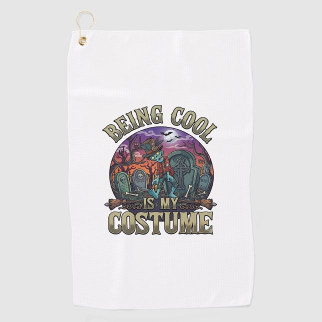 Serviette De Golf C'est Cool C'est Costume Halloween Zombie Cimetièr (Devant)